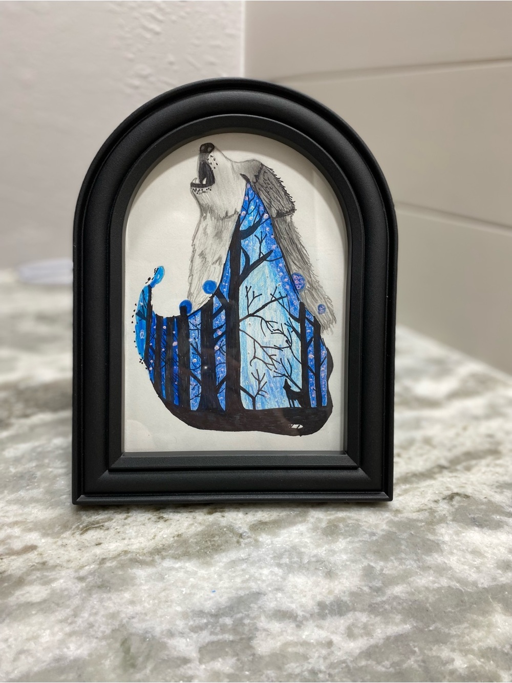 Blue and Black Wolf Illustration - Picture 5 of 8